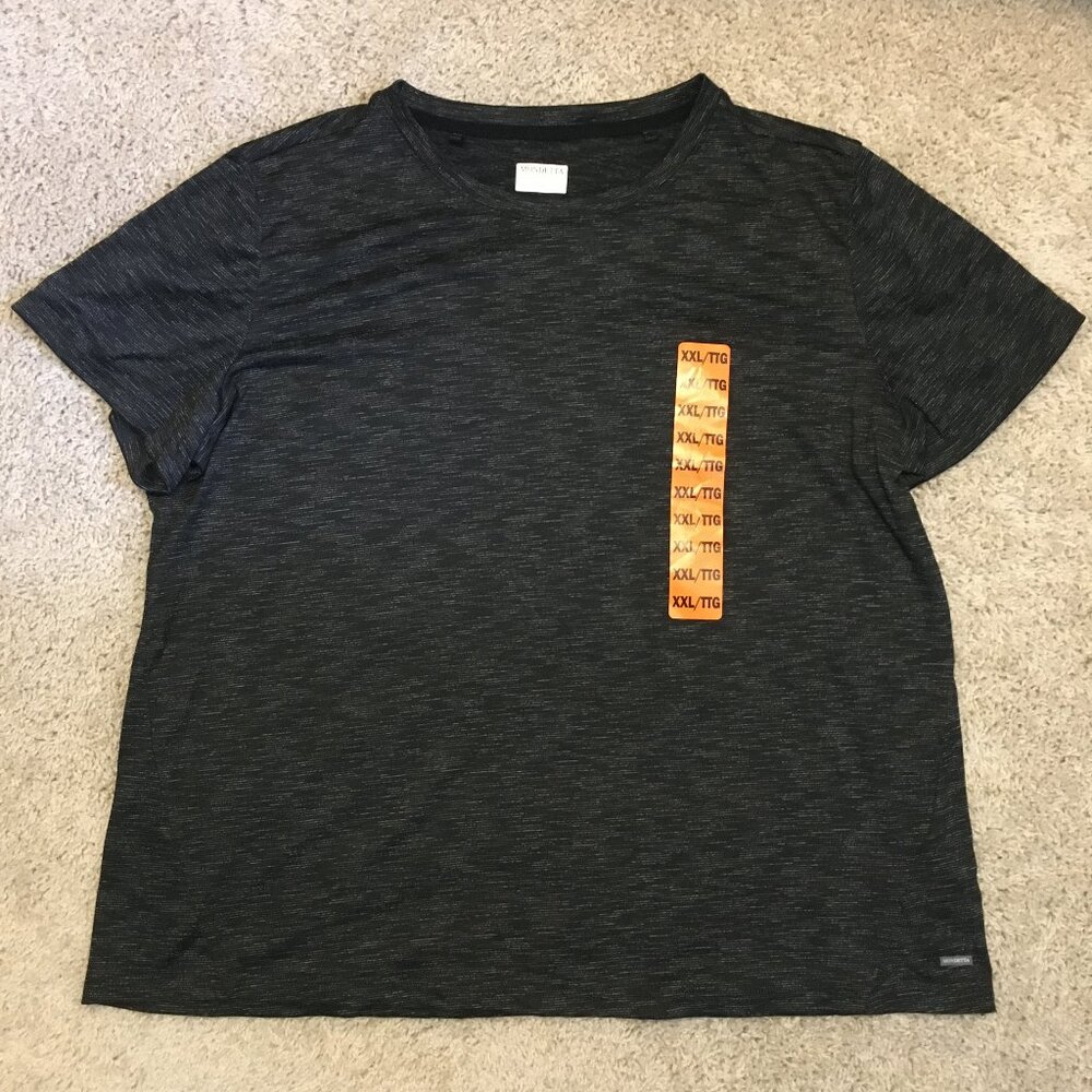 NWT Mondetta Performance Driven Athletic Tee XXL Dark Heathered Grey, White NEW - Picture 11 of 15